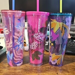 Starbucks Colorful Floral Tumbler Set – Limited Edition Reusable Cups!